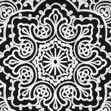 Edie@Home Indoor Outdoor Arabesque Embroidered Throw Pillow