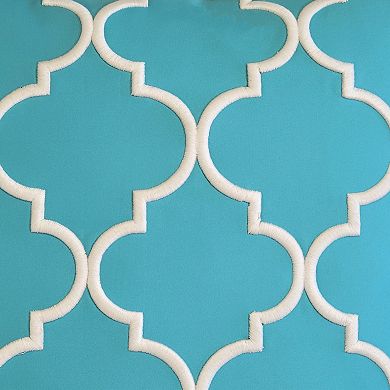 Edie@Home Indoor Outdoor Oversized Embroidered Quartrefoil Throw Pillow