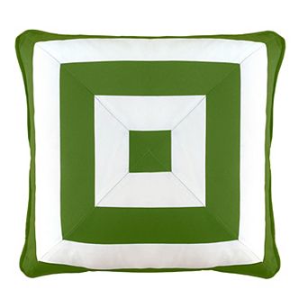 Edie@Home Indoor Outdoor Reversible Raffia Mitered Stripe Throw Pillow