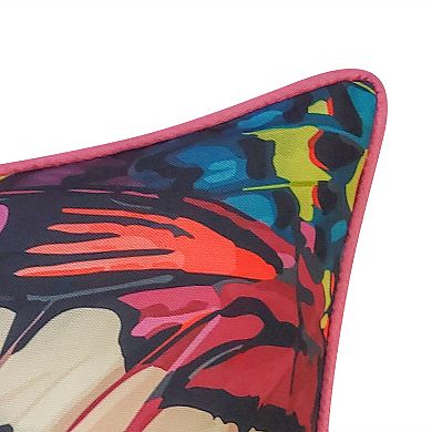 Edie@Home Indoor Outdoor Abstract Allover Butterfly Wings Throw Pillow