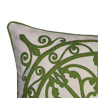 Edie@Home Indoor Outdoor Arabesque Tile Lasercut Throw Pillow