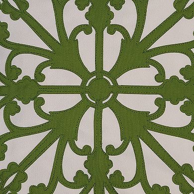 Edie@Home Indoor Outdoor Arabesque Tile Lasercut Throw Pillow