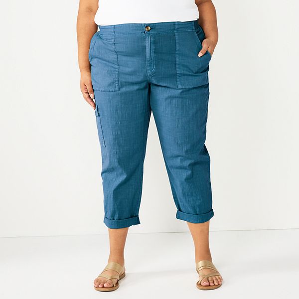 Plus Size Sonoma Goods For Life Comfort Waist Utility Capri Pants