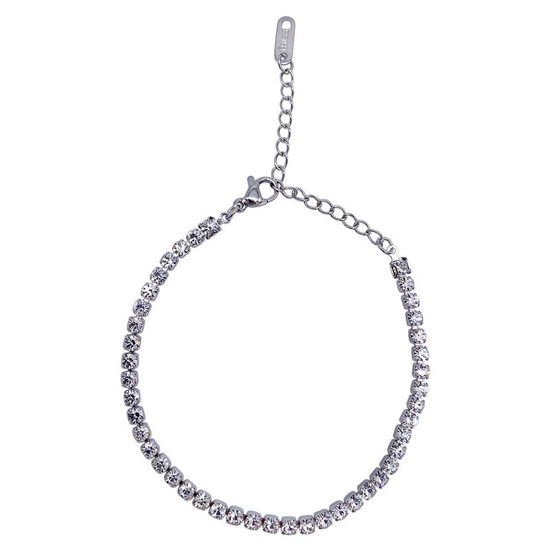 Adornia Silver Stainless Steel Tennis Bracelet, Womens, Size: 8