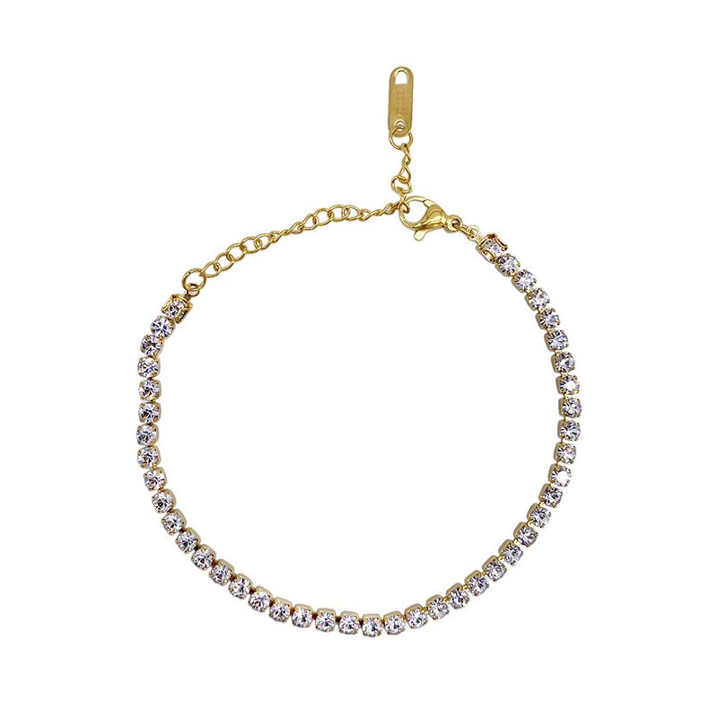 Adornia Stainless Steel Tennis Bracelet, Womens, Size: 8, Gold