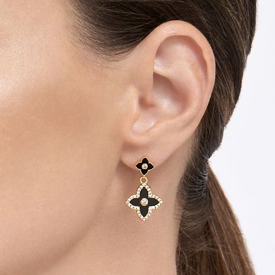 Adornia Brass Clover Drop Earrings
