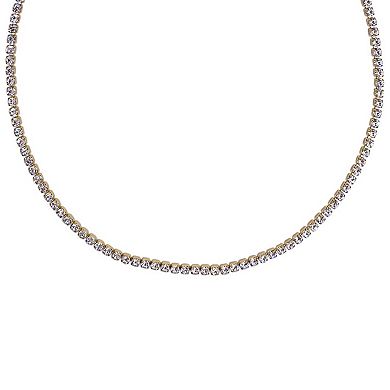 Adornia Silver Stainless Steel Tennis Necklace