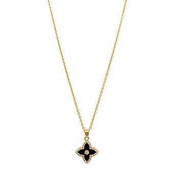 Adornia Brass Clover Necklace