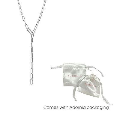 Adornia Brass Paper Clip Chain Lariat Necklace