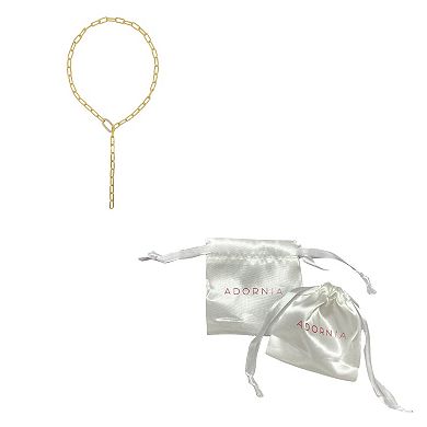 Adornia Brass Paper Clip Chain Lariat Necklace