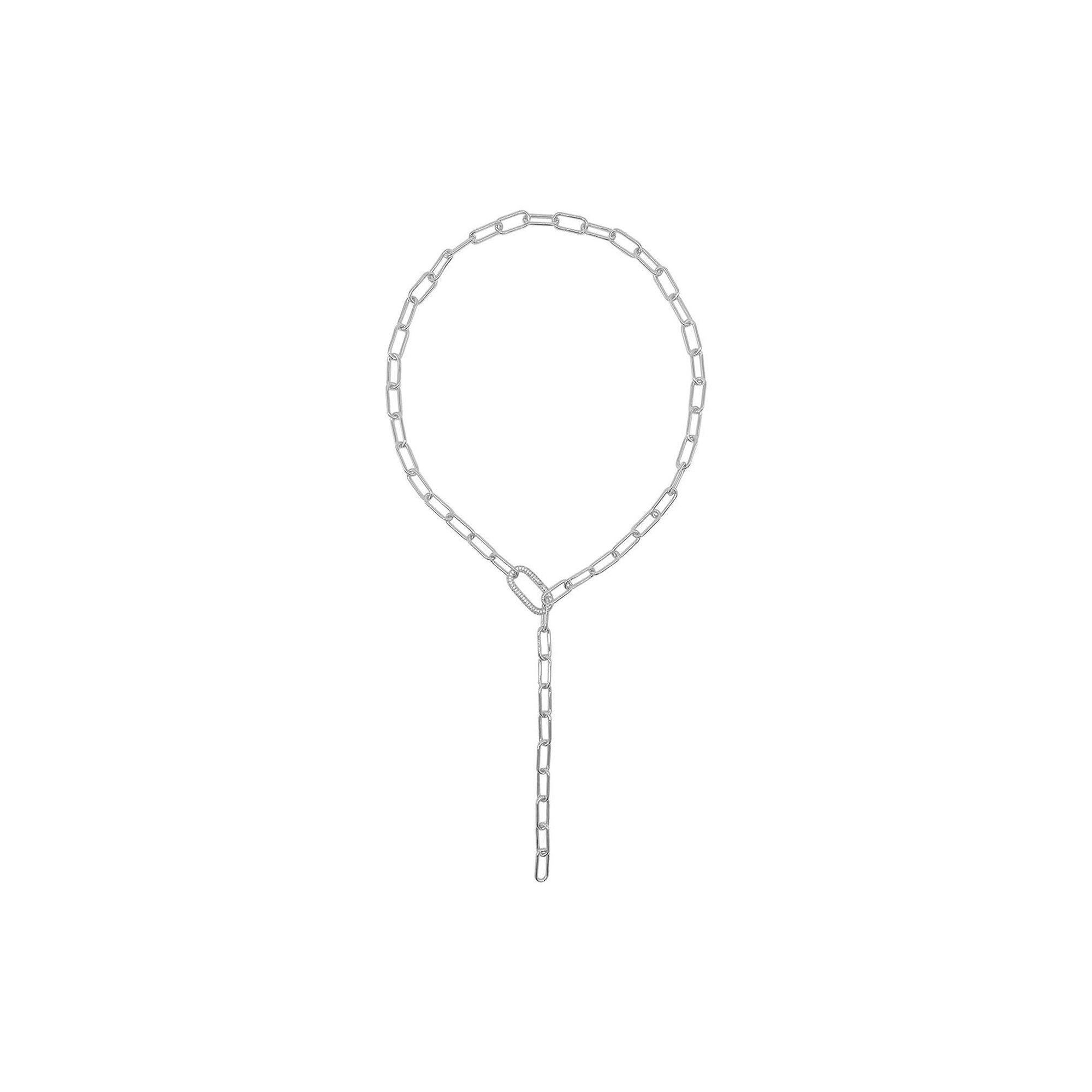 Adornia Brass Paper Clip Chain Lariat Necklace, Womens, Size: 24, Silve