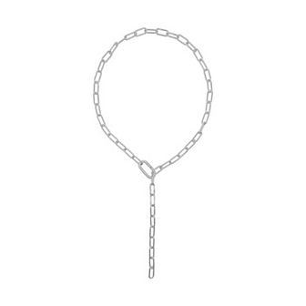 Adornia Brass Paper Clip Chain Lariat Necklace