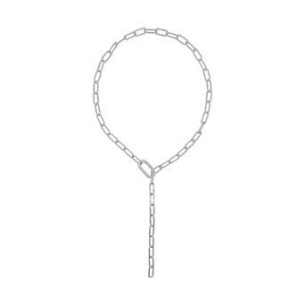 Adornia Brass Paper Clip Chain Lariat Necklace