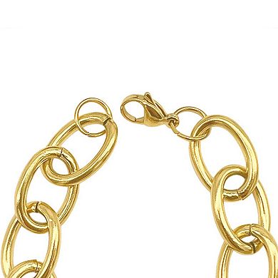 Adornia 14k Gold Plated Oval Link Chain Bracelet