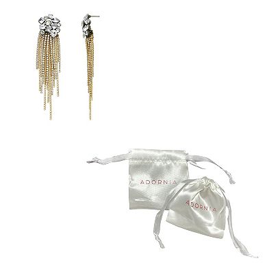 Adornia 14k Gold Plated Crystal Multishape Cluster & Chain Fringe Earrings