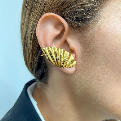 Adornia 14k Gold Plated Scalloped Ear Cuff