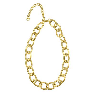 Adornia 14k Gold Plated Oval Link Chain Necklace