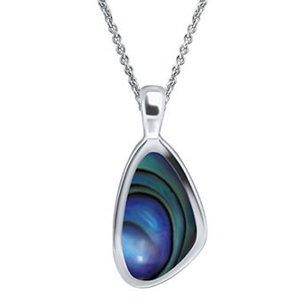 Aleure Precioso Silver Plated Abalone Pendant Necklace