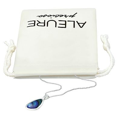 Aleure Precioso Silver Plated Abalone Pendant Necklace