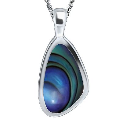Aleure Precioso Silver Plated Abalone Pendant Necklace