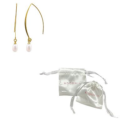 Adornia 14k Gold Plated Simulated Pearl Wire Threader Drop Earrings