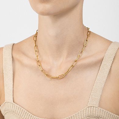 Adornia 14k Gold Plated Chunky Paper Clip Chain Necklace