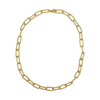 Adornia 14k Gold Plated Chunky Paper Clip Chain Necklace