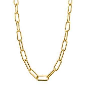 Adornia 14k Gold Plated Chunky Paper Clip Chain Necklace