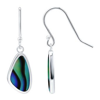 Aleure Precioso Silver Plated Abalone Drop Earrings