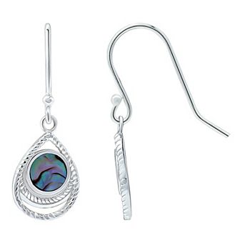 Aleure Precioso Silver Plated Abalone Teardrop Earrings