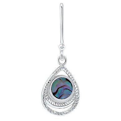 Aleure Precioso Silver Plated Abalone Teardrop Earrings