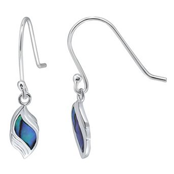 Aleure Precioso Silver Plated Abalone Swirl Drop Earrings