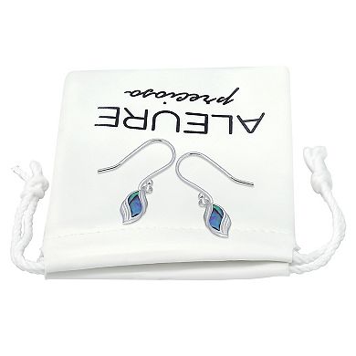 Aleure Precioso Silver Plated Abalone Swirl Drop Earrings