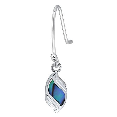 Aleure Precioso Silver Plated Abalone Swirl Drop Earrings