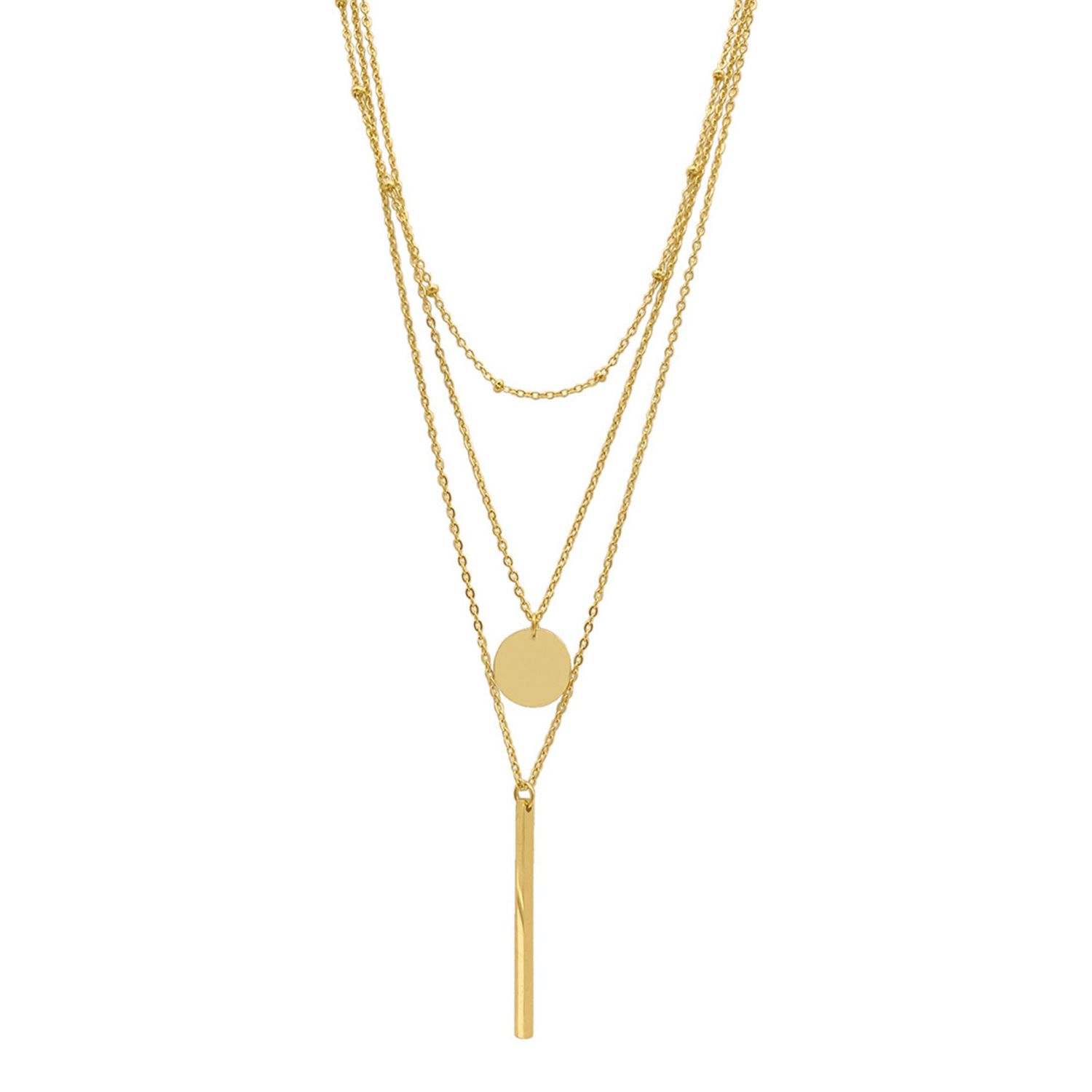 Dainty Diamond Necklace For Women - 14K Gold Plated CZ Pendant - Adjustable 16.5"+2" Chain - Layering Necklace