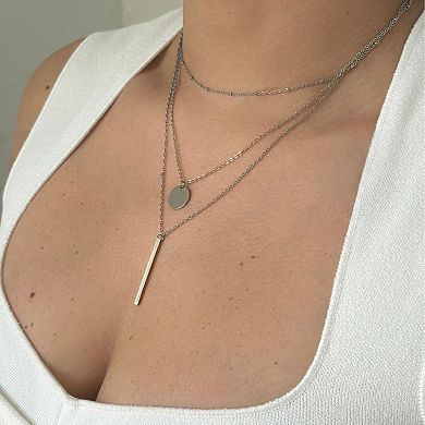 Adornia 14k Gold Plated Layered Pendant Necklace