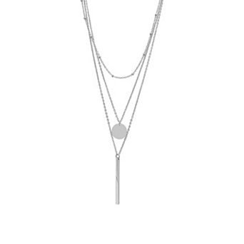 Adornia 14k Gold Plated Layered Pendant Necklace