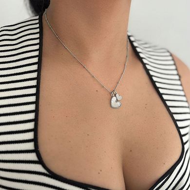 Adornia 14k Gold Plated Mother-of-Pearl Heart Charms Necklace