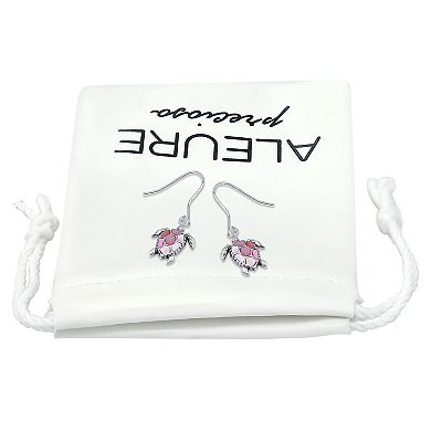 Aleure Precioso Silver Plated Abalone Turtle Drop Earrings