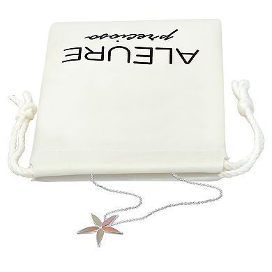 Aleure Precioso Silver Plated Abalone Starfish Pendant Necklace