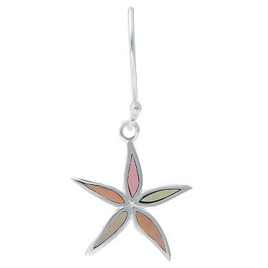 Aleure Precioso Silver Plated Abalone Starfish Drop Earrings