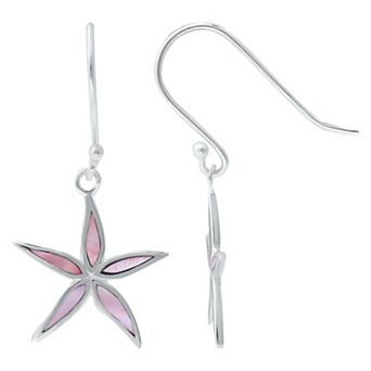 Aleure Precioso Silver Plated Abalone Starfish Drop Earrings