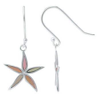 Aleure Precioso Silver Plated Abalone Starfish Drop Earrings
