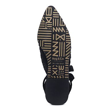 Rag & Co Mande Women's Embroidered Velvet Mules