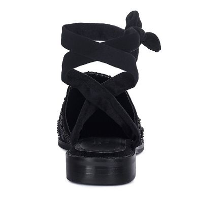 Rag & Co Mande Women's Embroidered Velvet Mules