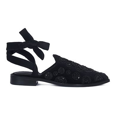 Rag & Co Mande Women's Embroidered Velvet Mules