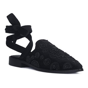 Rag & Co Mande Women's Embroidered Velvet Mules
