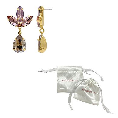 Adornia 14k Gold Plated Crystal Petal Drop Earrings