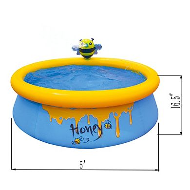 JLeisure 5' x 16.5" Bee Spray Inflatable Outdoor Above Ground Kid Swimming Pool