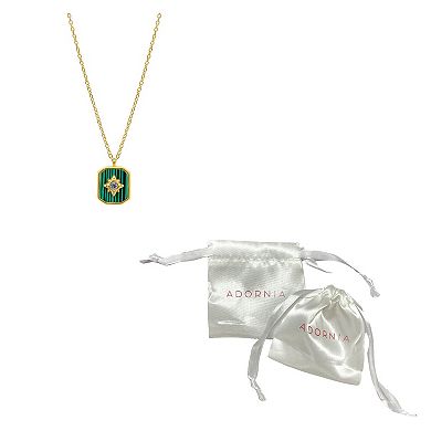Adornia 14k Gold Plated Crystal Star Green Tablet Pendant Necklace